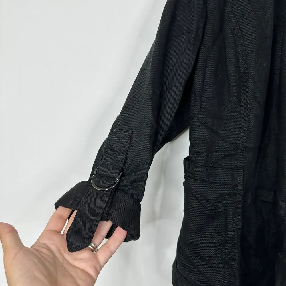 2/$30 White House Black Market Cropped Jacket Cinched Sleeve Black MP #8159
